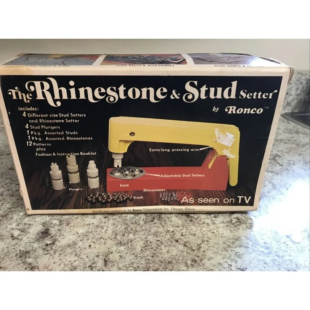 Vintage 1974 Ronco The Rhinestone & Stud Setter Bedazzler Three Punches READ